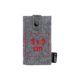 Gray felt manicure set with snap closure.