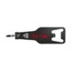 Black recycled aluminum bottle opener with key ring.