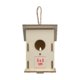 Wooden birdhouse with suspension.