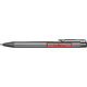 Silver-colored metal click ballpoint pen with clip.