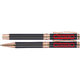 Writing set with metal ballpoint pen and rollerball pen with clip.