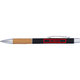 Black aluminium and bamboo ballpoint pen with clip.
