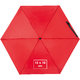 Red mini umbrella with manual opening mechanism.
