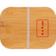 Wooden lunch box with rubber band.