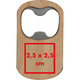 Wooden bottle opener with metal insert.