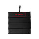 Black non-woven seat cushion with carrying loop.