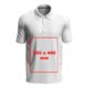 Fabric unisex polo shirt with short sleeves and button placket.