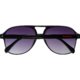 Black aviator sunglasses with tinted lenses.