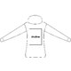 White women's blend hoodie with hood and kangaroo pocket.