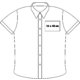 Short-sleeve poplin blouse for women with button placket.