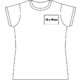 White fabric women's T-shirt with short sleeves.