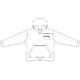 Fabric hoodie for women with kangaroo pocket and hood.