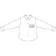 Oxford women's blouse with long sleeves and button placket.