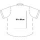 Short-sleeved fabric shirt with button placket for men.