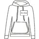 Fabric hoodie with hood and kangaroo pocket for women.