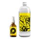 Clear bottle labels in custom shape.