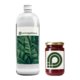 White paper bottle labels in custom shapes.