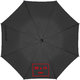 Black umbrella with manual opening mechanism.