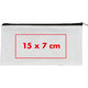 White fabric pencil case with zipper.