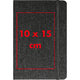 Dark notebook with elastic band closure.