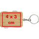 Wooden keychain with metal ring and integrated bottle opener.