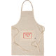 Natural colored cotton apron with front pocket and long ties.