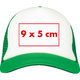Trucker cap with mesh insert and adjustable closure.