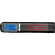Black luggage scale with digital display and hanging strap.