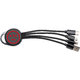 Black cable set with multiple connectors and key ring.