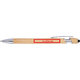 Light wooden ballpoint pen with pen clip and touch pen function.