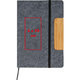 Gray felt notebook with elastic band and bamboo application.