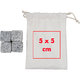 Gray stone ice cubes with bag.