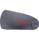 Gray fabric neck pillow with adjustable closure.