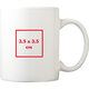 White ceramic mug with handle.