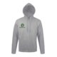 Gray heathered cotton-blend hoodie with hood and kangaroo pocket.