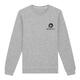 Heather gray cotton-polyester sweatshirt with a round neck.