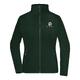 Dark green polyester fleece jacket for women with a full zipper.