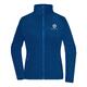 Royal blue polyester fleece jacket for women with full zipper.