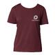 Burgundy organic cotton women's t-shirt with short sleeves.