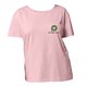 Pink cotton T-shirt for women with short sleeves.