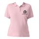Pink organic cotton polo shirt with short button placket.