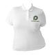 White organic cotton polo shirt for women with a short button placket.