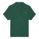 Green women's polo shirt in cotton with short sleeves and button placket.