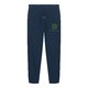 Navy blue organic cotton sweatpants with drawstring.