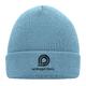 Light blue knitted hat made of soft material.