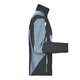 Black and grey polyester-cotton blend work jacket with zipper and multiple pockets.