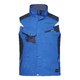 Blue polyester-cotton blend work vest with multiple pockets.