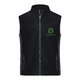 Black and gray polyester fleece vest with a full zipper.