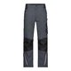 Dark gray/black work trousers in polyester-cotton blend with pockets.