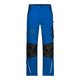 Blue work trousers in polyester-cotton blend with pockets.